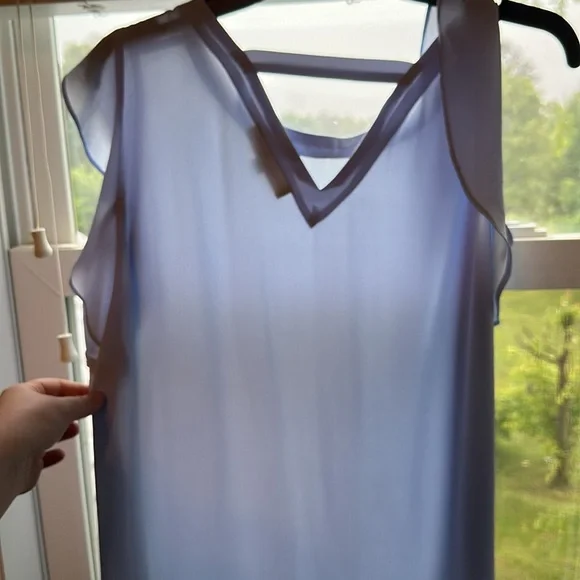 Elegant Sheer periwinkle Women's Top - Picture 2 of 3